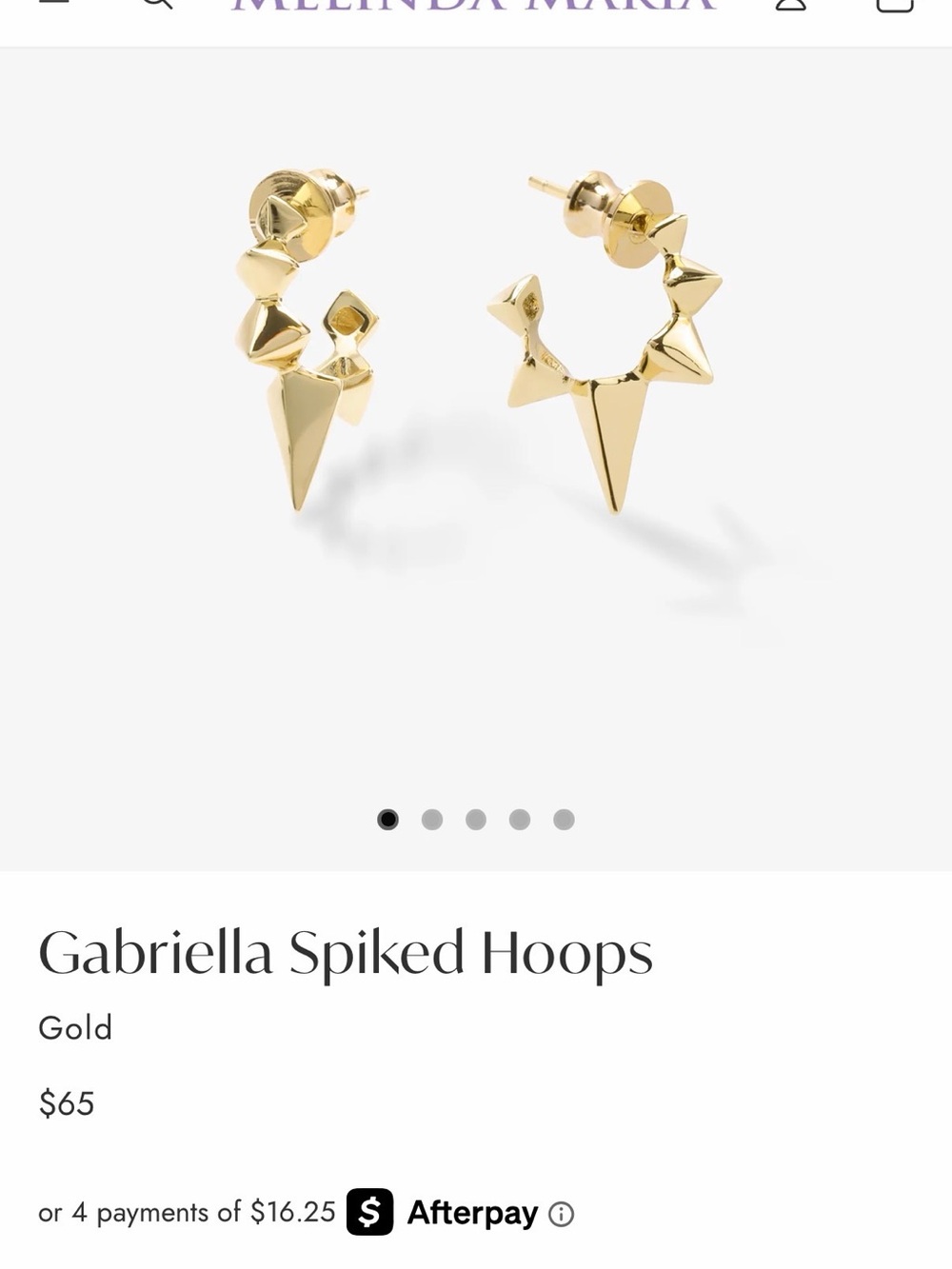 Melinda Maria Gabriella Spiked Hoop Earrings - Gold-tone